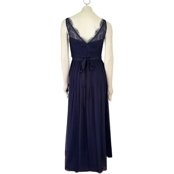 NEW Anthropologie BHLDN Hitherto Fleur Dress Navy Blue Lace Tulle